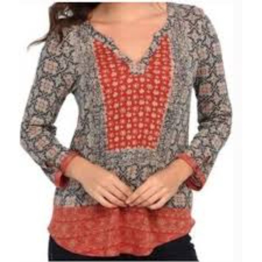 Lucky Brand Placed Scarf Top